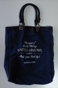 UNITED ARROWS　トートバッグ　ネイビー　通勤　通学　ファッション　おしゃれ　お洒落　ユナイテッドアローズ　中古　ユーズド　