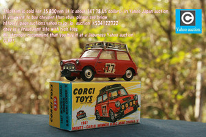  Vintage Corgi #339 BMC Mini Cooper S Monte Carlo Rally Champion car Corgi BMC Mini-Cooper *S* valuable . Austin Mini base 