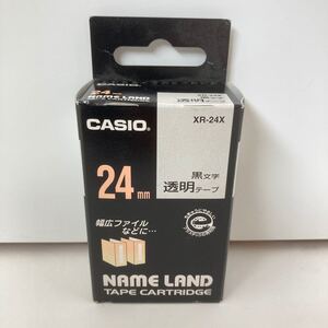 CASIO カシオ ネームランド 純正 テープ 24mm XR-24X 透明に黒文字【新品即出荷、送料込!!】