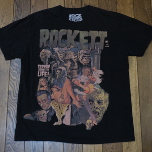 ROCKETT Clothing Tシャツ L ブラック Terror Comes To Life ホラー 映画 ムービー コミック イラスト USA ロケット クロージング