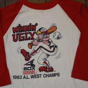 1983 Chicago White Sox WINNIN' UGLY ベースボール Tシャツ M ラグラン ホワイトソックス メジャー 野球 MLB 80s ヴィンテージ