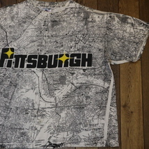 90s PITTSBURGH ピッツバーグ 両面総柄プリント Tシャツ XL USA ペンシルバニア州 マップ 地図 イラスト スーベニア ヴィンテージ_画像5