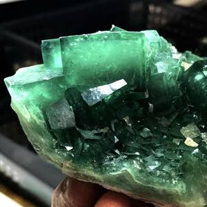 緑色六面体蛍石・347g（マダガスカル産鉱物標本）