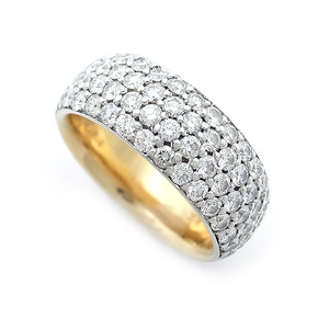 [ зеленый магазин ломбард ] Mikimoto pave бриллиантовое кольцо 1.35ct Pt950/K18YG[ б/у ]