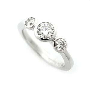 [ green shop pawnshop ] De Beers diamond ring trilogy K18WG[ used ]