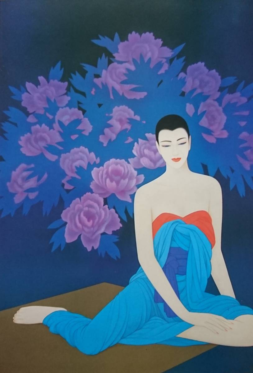 Ichirō Tsuruta, Portrait d'une belle femme, Quatre saisons, mode, Pivoine, De l'édition outre-mer de la collection d'art rare, rare, Nouveau cadre/élément encadré, livraison gratuite, Ouvrages d'art, Peinture, Portraits