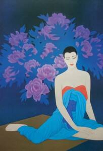 Art hand Auction Ichiro Tsuruta, Portrait of a beautiful woman, Four Seasons, fashion, Peony, From the overseas edition of the rare art collection, rare, New frame/framed item, free shipping, Artwork, Painting, Portraits