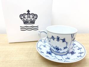 未使用品□ROYAL COPENHAGEN ロイヤルコペンハーゲン ブルーフルーテッド プレイン コーヒーカップ＆ソーサー 160cc その2 管理2103 店内