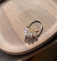 -SUI8- no.6 アクアオーラのリング 14kgf 　A Aqua Aura ring 14kgf 10号　size10_画像1