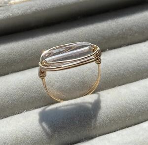 Art hand Auction -SUI8- no.3 Ephemeral glass ring 14kgf size 12.5, Handmade, Accessories (for women), others