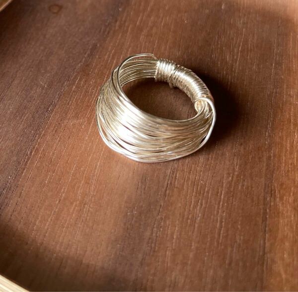 -SUI8- no.9 銀色ワイヤーリング　13.5号 silver color wire ring size13.5