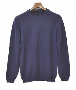 bellwood（ベルウッド）CREW NECK SWEATER クルーネックセーター ニット NAVY 46 エルボーパッチ 長袖 MADE IN ITALY