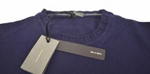 bellwood（ベルウッド）CREW NECK SWEATER クルーネックセーター ニット NAVY 46 エルボーパッチ 長袖 MADE IN ITALY_画像5