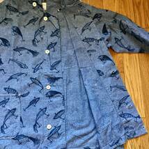 希少 NEPENTHES new york ネペンテス ニューヨーク SHIRT PARKA-CO CHAMBRAY ルアー柄フードシャンブレーシャツ Sサイズ USA アメリカ製_画像6