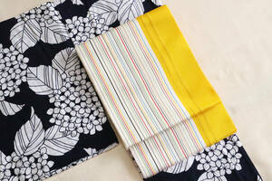 *** pop . colorful . stripe Hakata obi * beautiful goods **