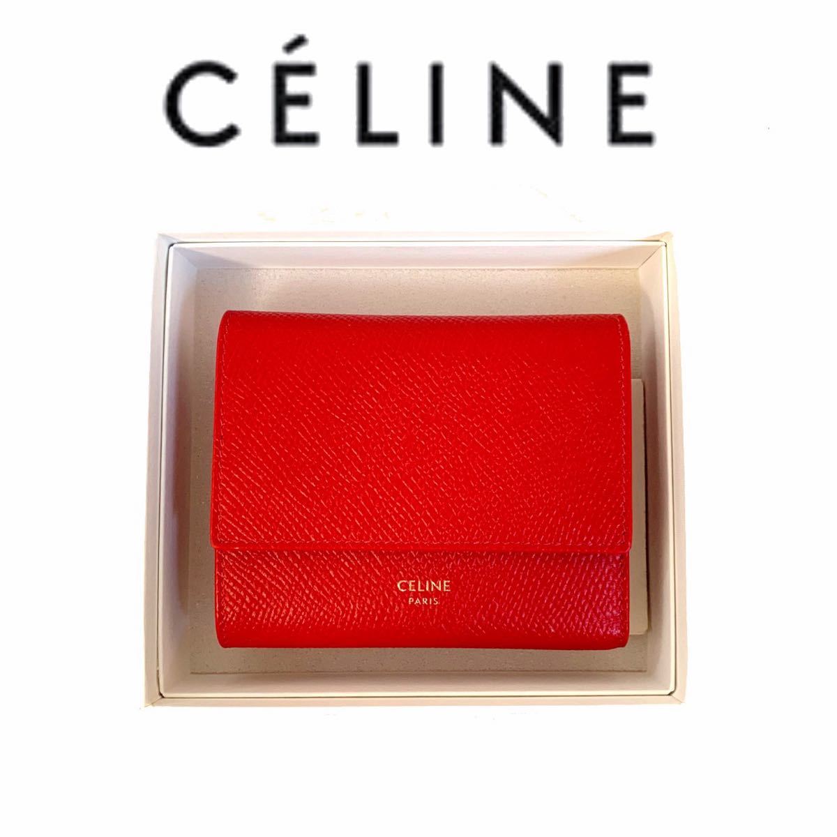 24882円 ファッション通販 新品 定番人気商品 CELINE セリーヌ ミニ財布 コインケース レッド