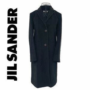 【送料無料】JIL SANDER ジルサンダー チェスターコート レディース ロングコート　ロング丈　ブラック　黒　冬物　アンゴラ