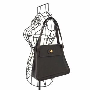 【送料無料】delvaux デルヴォー 本革 レザー トートバッグ ハンドバッグ レディース　肩掛け　茶系　ブラウン　カバン　ターンロック