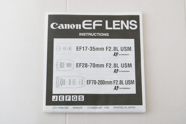＜ キヤノン ＞ Canon EF LENS INSTRUCTIONS ＜ 使用説明書 ／ EF17-35mm EF28-70mm EF70-200mm 共通＞