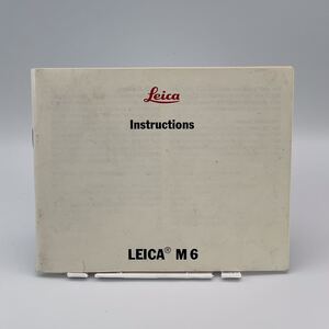 Leica Leica M6 English version instructions camera use instructions owner manual 