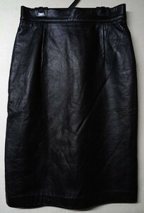 *DANIER* original leather ram leather skirt black * size 10*