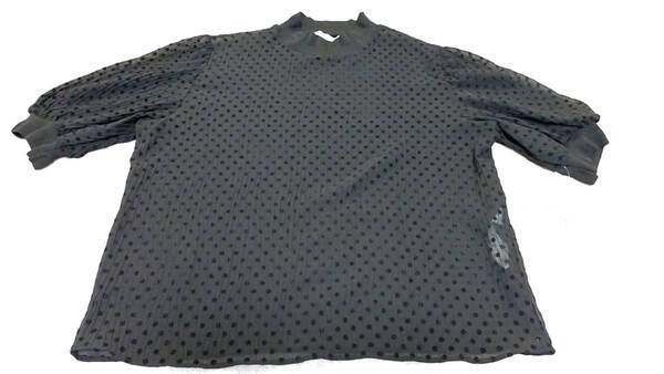 半袖 トップス L 身幅57 黒 水玉 透け感 H&M ブラウス