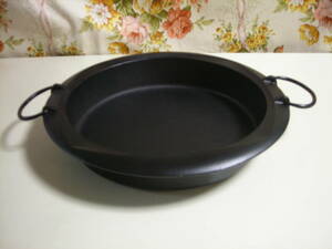 R3 03* genuine Morioka south part iron vessel rock . saucepan for sukiyaki inside diameter : approximately 24cm depth : approximately 5.0cm