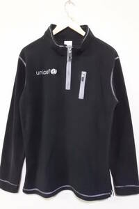 unicef ユニセフ フリース シャツ ジャケット size M 黒 ブラック ロゴ刺繍 オフィシャル