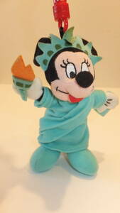 ★Disney NEW YORK★Statue of Liberty Minnie mouse Plush toy ミニーマウス 自由の女神 ディズニーぬいぐるみ USED IN JAPAN