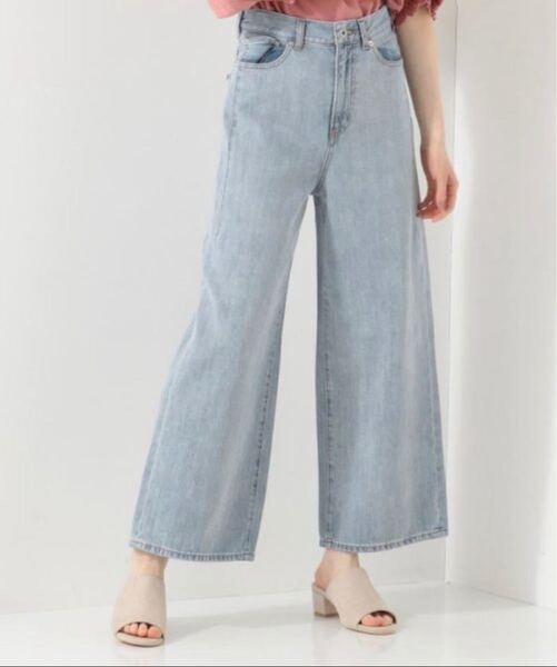 SHARE PARK美品フロントボタンワイドデニムパンツ00シェアパークブルー