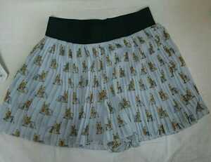 ZARA terrier pattern pleat chiffon mini height culotte short pants XS yoke car - terrier Mini pleated skirt 