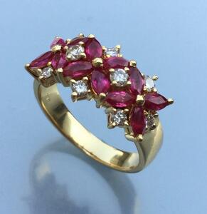 R499: K18YG Ruby Diamond Ring (#12)