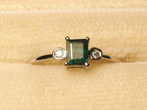 R521:K18WG emerald diamond ring (#12 a little over )