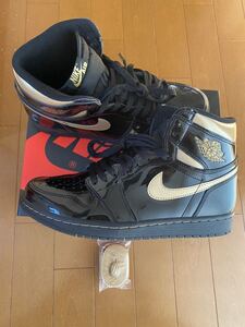 即決 NIKE AIR JORDAN 1 retro HIGH BLACK METALLIC GOLD US9.5 27.5cm 国内正規 ナイキ エア ジョーダン ブラックメタリックゴールド
