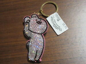 *. kelp . move rabbit Kirakira key holder comprehension. rhinestone .... key chain charm rare rare * new goods unused tag attaching 