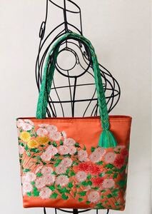 お値下げ バッグ 小ぶり ハンドメイド トートバッグ トートバック 着物リメイク リメイク 着物 和バッグ 和 ハンドバッグ