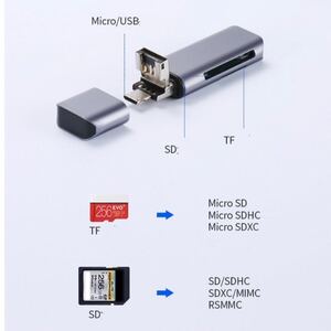 新品 多機能カードリーダー USB、マイクロ接続端子対応、TF、SDカード対応