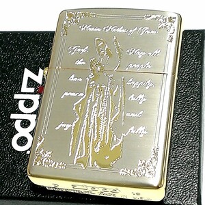 ZIPPO ライター マリア ジッポ シルバーサテン 金銀 エッチング彫刻 かっこいい おしゃれ メンズ レディース プレゼント