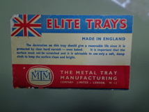 USED 英国製 ELITE TRAYS エリート トレイ 70'S ビンテージ アンティーク フラワー柄 TINトレイ 32×43ｃｍ Made in England #A_画像9