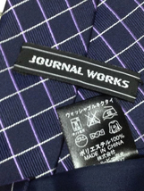 ジャーナルワークス JOURNAL WORKS 美品 微光沢 ネクタイ ポリエステル100% 格子柄 ミックス W-006075 ゆうパケット_画像3
