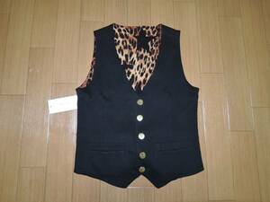  new goods Joy Ricci JOYRICH reversible gilet the best S black Leopard 