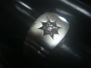 [ кольцо ] роскошный Pt900 D0.15ct печатка 17 номер полная масса примерно 17.5g б/у товар единый по всей стране стоимость доставки 870 иен 