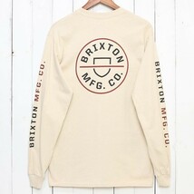 【送料無料】BRIXTON ブリクストン CREST L/S TEE ロングスリーブTEE ロンT 16251 SAN　Lサイズ_画像2