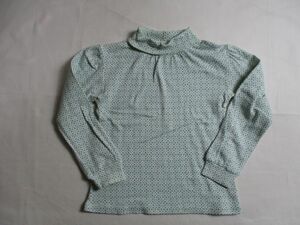 BA946【UNIQLO】ユニクロ　ストレッチ　プリント　長袖　Tシャツ　女児　淡緑　120