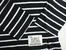 BB135【DALMATIANS】ライトオン　ボーダー　ロゴ刺繍　長袖　Tシャツ　女児　黒・白　110_画像4