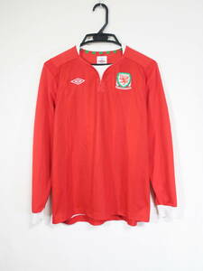 ウェールズ 代表 11-12 ホーム ユニフォーム 長袖 ジュニア 150-160cm アンブロ UMBRO Wales 子供用 サッカー シャツ