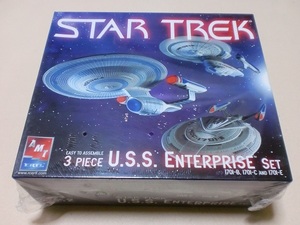 AMT 1/2500 Star Trek USS Enterprise Enterprise набор из 3 судов NCC-1701B NCC-1701E Star Trek Enterprise 3peece Set AMT 38388