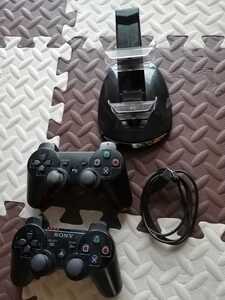PS3 ワイヤレスコントローラー SONY コントローラーチャージングスタンド ダブル USBインテリア充電器 動作確認済