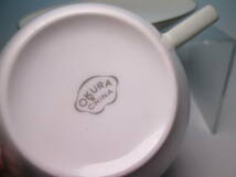 ☆大倉陶園 OKURA オールドオークラ 縁金淡いモスグリーンツートンカラーのカップ&ソーサー 5客 ケース付　C-0_画像8