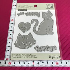 ★新品★Recollections★6種類のカッティングダイセット 猫ちゃん ネコ ペーパー 紙用 シジックス(sizzix)OK